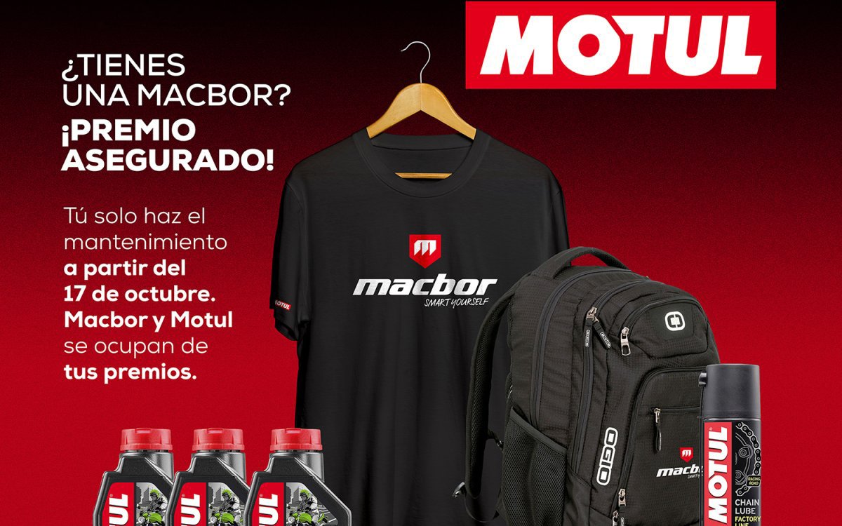 ¡Te regalamos una camiseta Macbor/Motul en la próxima revisión de tu moto Macbor!